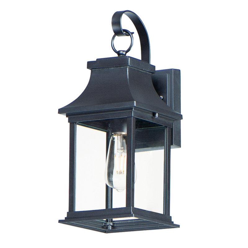 Lanterne murale d'extérieur noire à 1 lumière H 16 po Sona