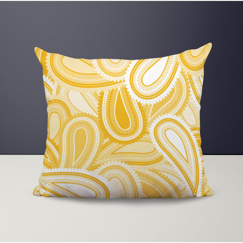 Housse et insert de coussin décoratif en polyester, L 17 po x H 17 po, Jaune