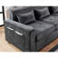 Canapé modulaire en chenille l 115 po Trey avec dossier réglable, ports de charge, poches, capitonnage, repose-pieds avec rangement, coussins décoratifs Trey
