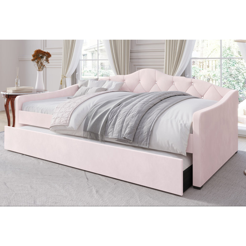 Caitronia Upholstered Daybed, Light Pink
