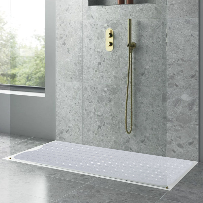 Keesha Plastic / Acrylic Non-Slip Bath Mat, Clear, 53cm Width X 53cm Length