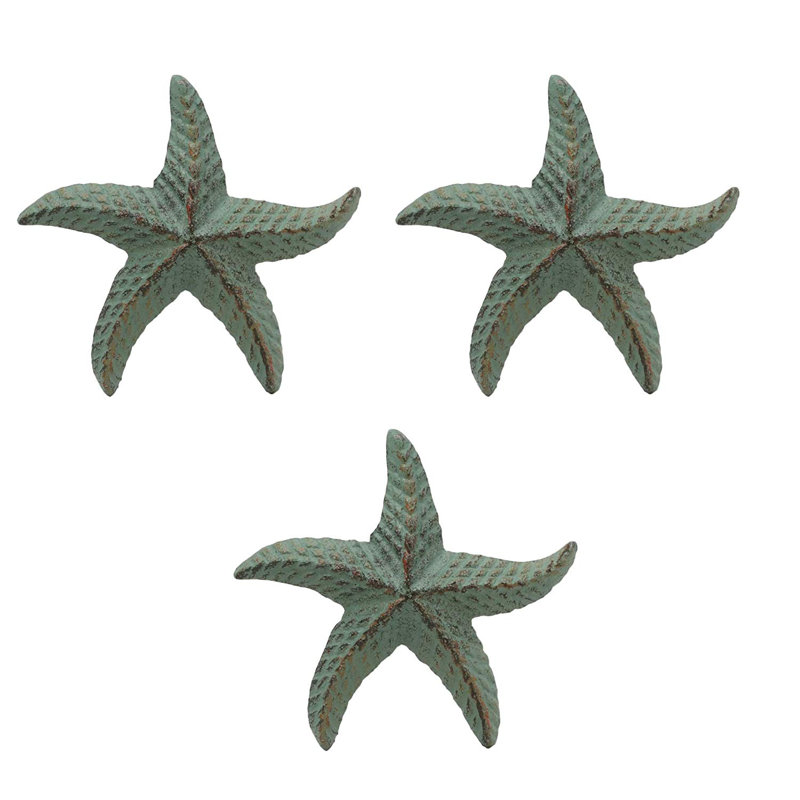 Ensemble de figurine décoratif de mer étoile de mer 3 pièces en fonte mer océan Edna