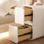 Petite table de chevet 2 tiroirs Modern White -32866870
