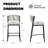 5-Piece Modern Aluminum Indoor Outdoor Dining Set, Rope Woven Patio Bar Set with Rectangular Table-1058411624