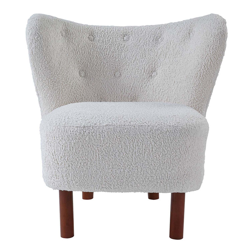 Chaise d'appoint Zusud, sherpa blanc Teddy