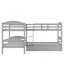 Lit simple superposé en forme de L avec lit gigogne gris-304460508