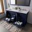 Meuble-lavabo double 60 po X P 22 po D, avec plateau en quartz blanc