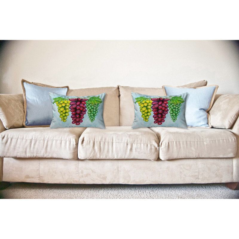  Grande housse de coussin rectangulaire d'extérieur et insert Grapes, 16" x 20"