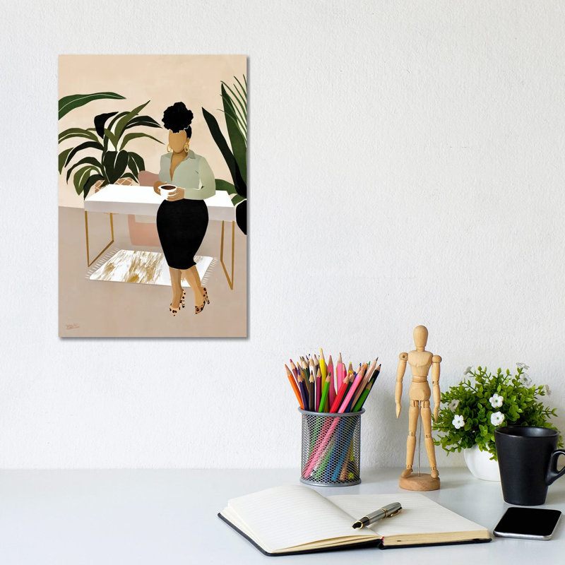 « Boss Babe » par Bria Nicole, impression d’art graphique, H 12 po x l 8 po x P 0,75 po, Toile tendue, Pas de tapis