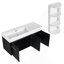 Meuble-lavabo mural 48 po avec lavabo et support de rangement, cuve gauche en résine à bords épais