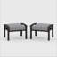 Ensemble de 2 repose-pieds toutes saisons en métal de 26 po de largeur, structure kaki avec coussins gris-1986150906-1986150908