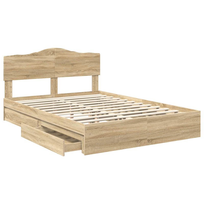 Bed, Sonoma Oak, European Double (140 x 200 cm)