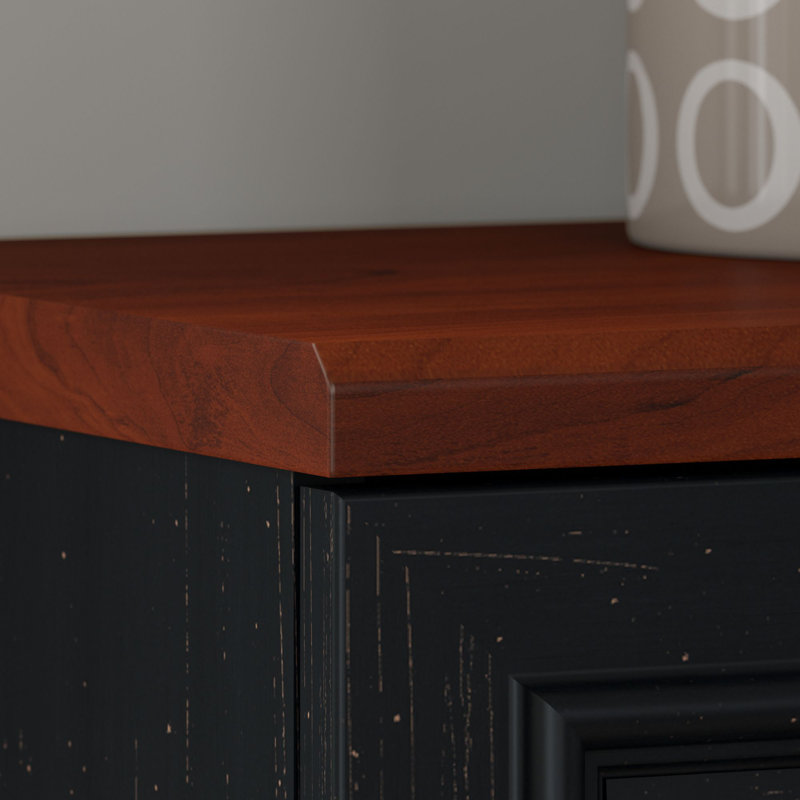 Armoire de rangement à 3 tablettes Waelder, Noir antique