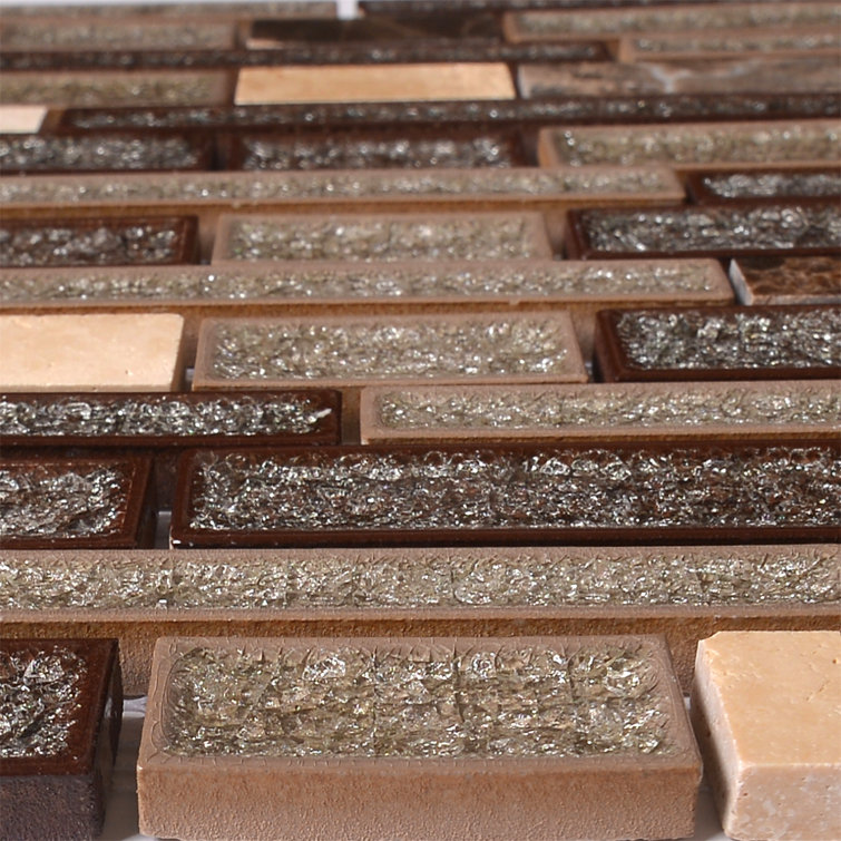 Urban Random Sized Glass Linear Mosaic Wall Tile