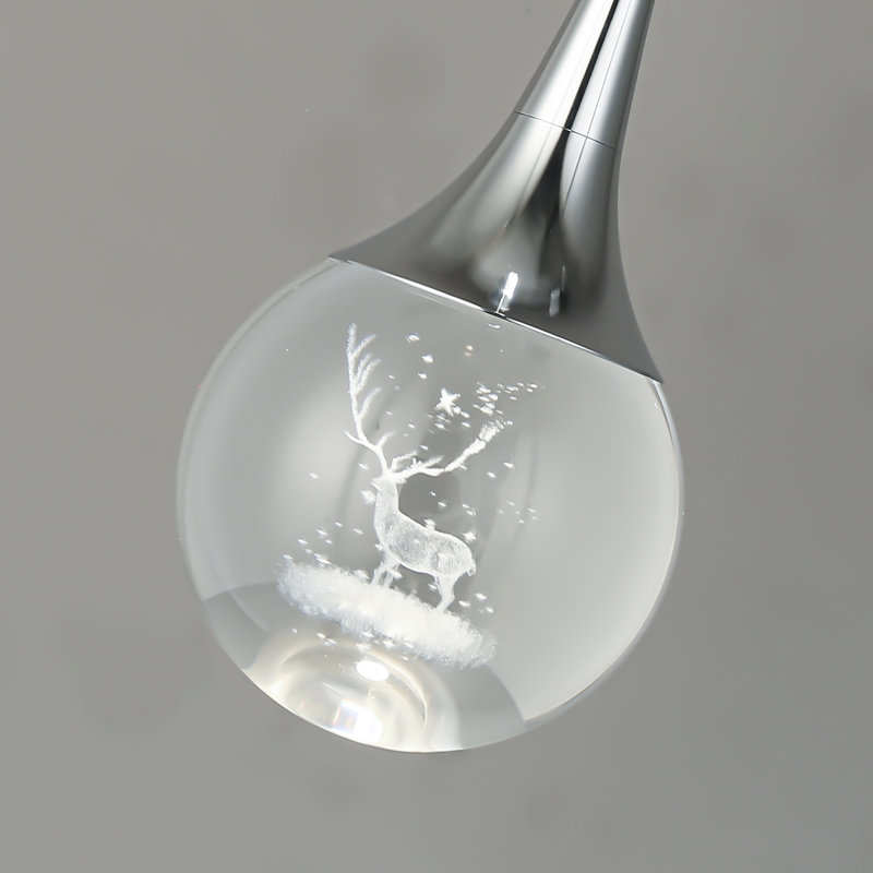 Luminaire suspendu à 1 lumière DEL Marguerettes en chrome