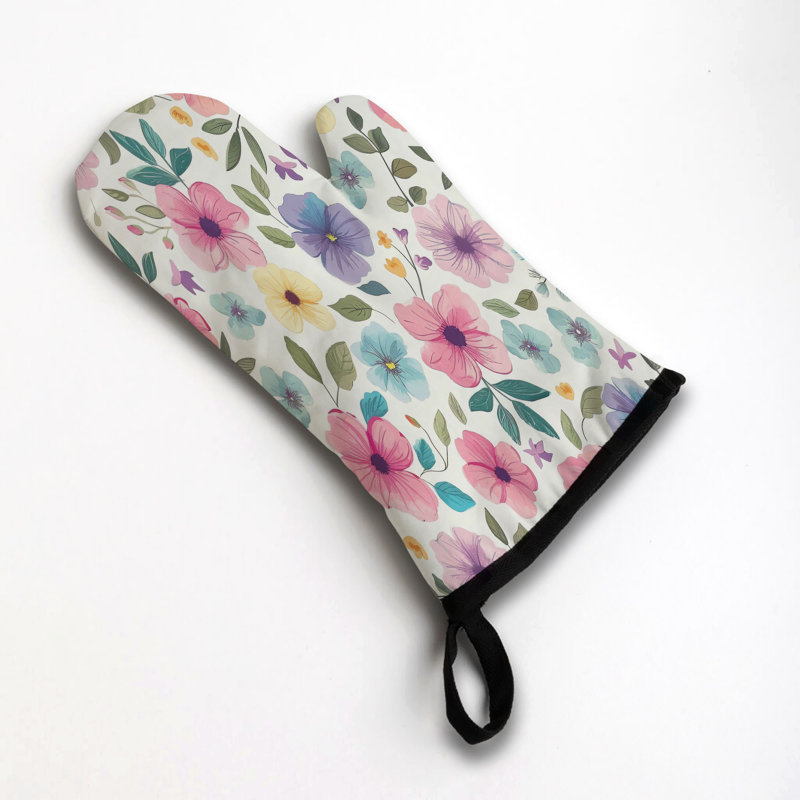 Floral Tangle Oven Mitt Cotton Twill