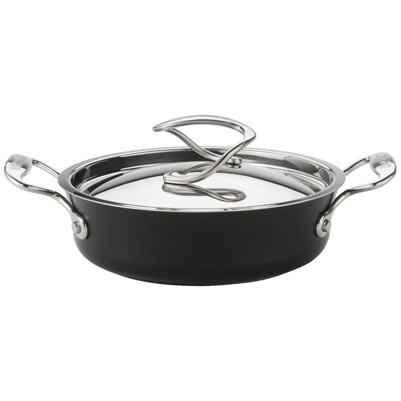 Meyer Circulon Style Hard Anodised Non Stick Sauteuse/ 24Cm/2.8L With Stainless Steel Lid, 12cm H x 29cm W x 29cm D