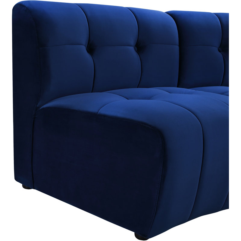 Canapé modulaire de 170 po Jedson, Velours marine