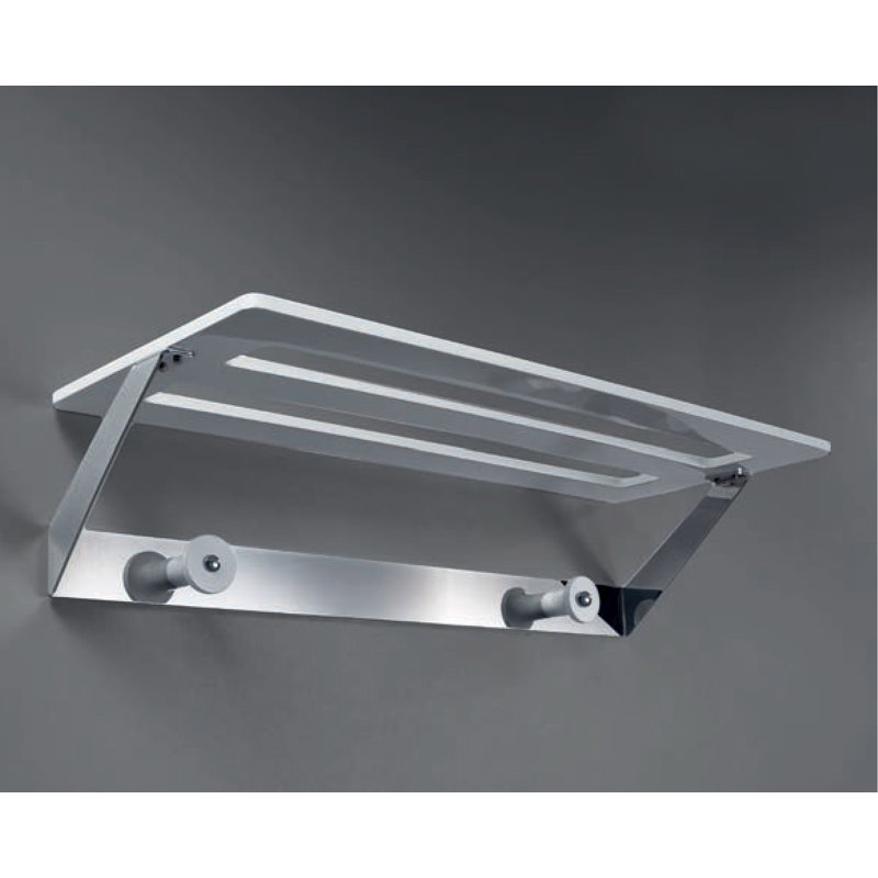 Porte-serviettes mural, Chrome / bois blanc