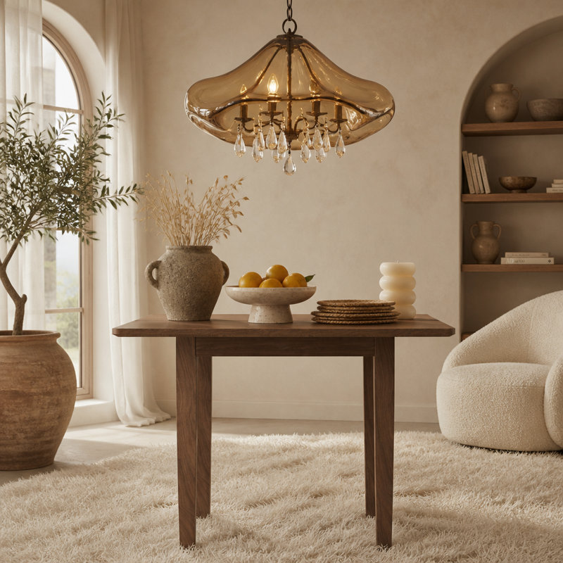 Table de salle à manger extensible en bois massif de 51,2 po, abattant rabattable pliant avec finition noyer, table de cuisine peu encombrante pour 4 à 6 personnes, style maison de campagne pour petits appartements, assemblage facile
