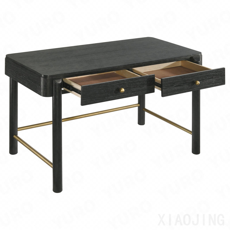 Black 2-Drawer Vanity Desk Makeup Table