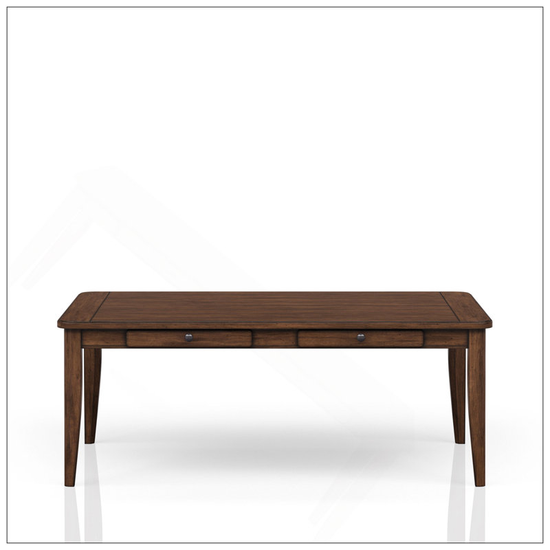 Table de salle à manger décontractée avec quatre tiroirs de rangement au fini brun