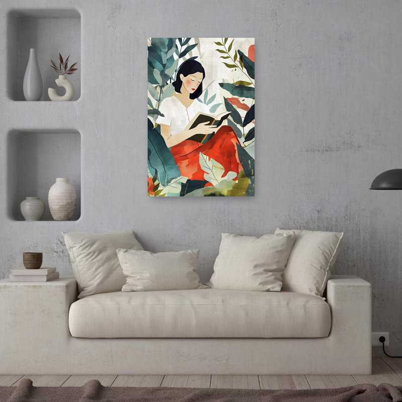 «Serene Garden lecture pacifique sereine tranquille nature paysage art mural», H 36 po x l 24 po