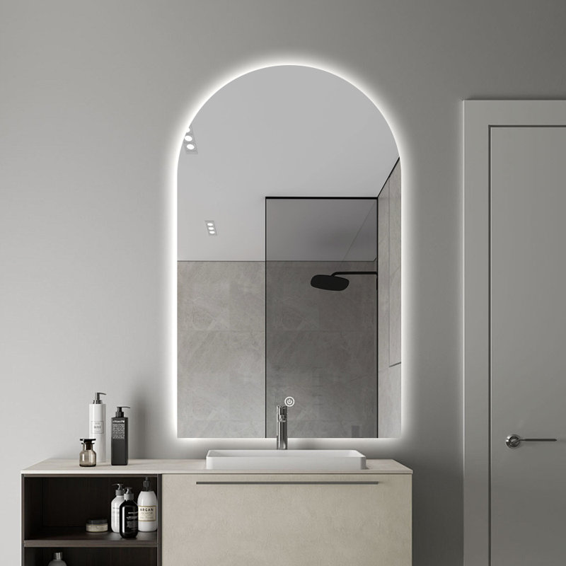 Rita 23.6 In. X 39.5 In. Arch Top LED Frameless Bathroom Vanity Mirror
