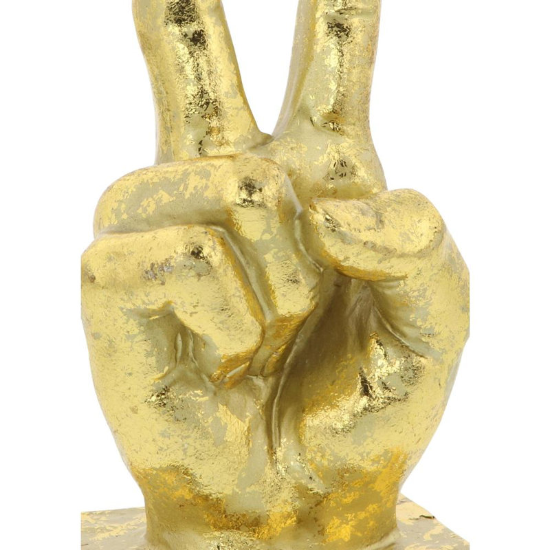 Silver Polystone Hands Decorative Sculpture, Set of 3 7", 7", 6"H, Gold