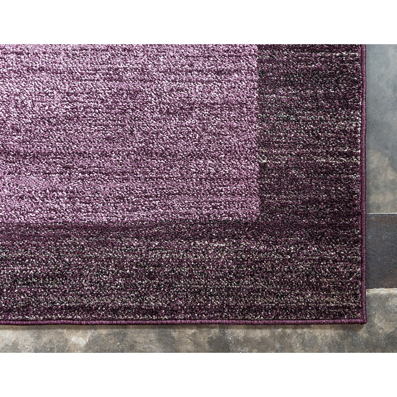 Tapis mauve à motif géométrique Desdemona, Rectangle 3 pi 3 po x 5 pi 3 po