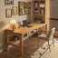 Bureau rectangulaire en bois massif Burlywood-1043192590-1043192579