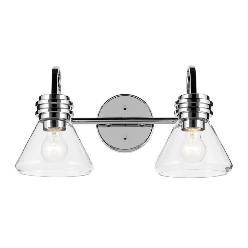 19.25" 2-Light Vanity Light with Clear Glass, Chrome