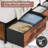 Queen Bed with 6 Drawers and Open Storage Headboard, Adjustable LED Light and Charging Station, No Box Spring Needed-1171423564