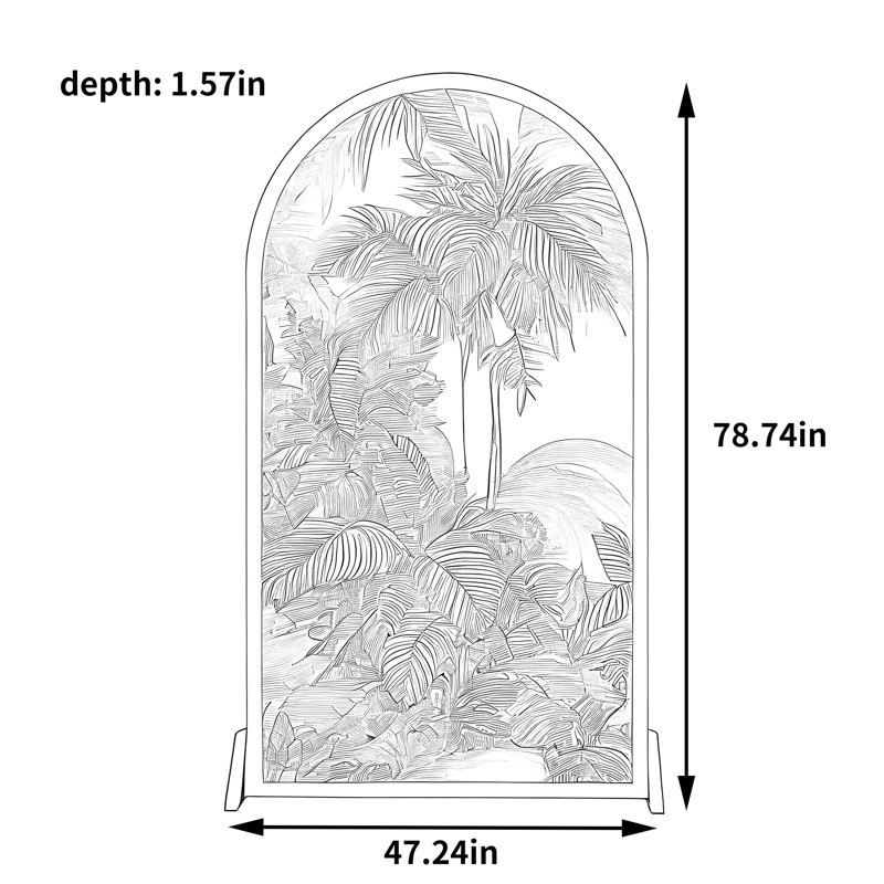 Paravent Tropical Plant, H 78,74 po x l 47,24 po x P 1,57 po