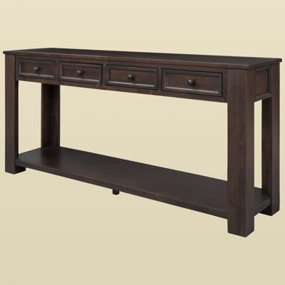 63" Wide 4-Doors Sideboard, Retro Sideboard Cabinet with Bottom Shelf