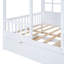 Lit de jour double avec couchette | Structure de maison de jeu en bois massif-2062879801