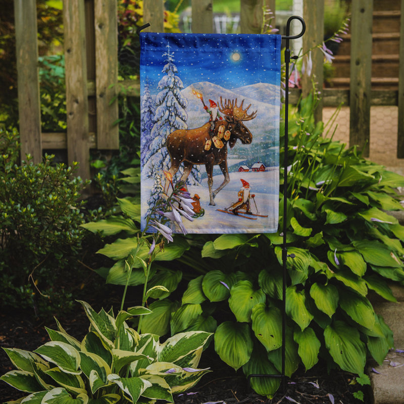 Drapeau de jardin renne Zkon, H 15 po x l 11 po