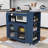 Rolling Kitchen Island with Extended Table, Kitchen Island with LED Light, Power Outlets and Storage-1316368942