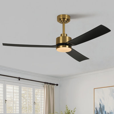 Karlena 52'' 3 - Blade Modern Large Dimmable Ceiling Fan With Led Lights and Remote Control