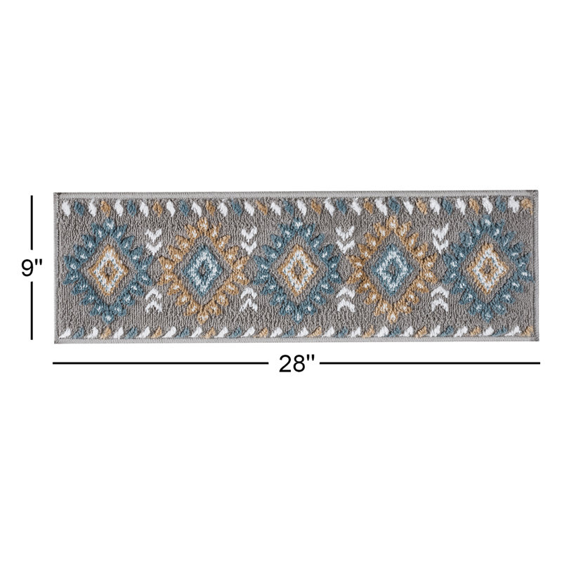 Tapis d'escalier antidérapant Javion, Bleu sarcelle