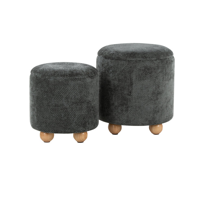 Saavon Ottoman - Set of 2, Green