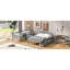 Lit superposé simple au-dessus d'un lit double en gris, avec lit de rangement stable et pratique, couleur grise, installation robuste-1955164958-1955164957