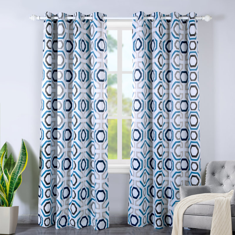 Carrena  Moroccan Geometric Boho Curtains for Living Room Bedroom Farmhouse  Semi Blackout Room Darkening Trellis Patterned Drapes 2 Panel Set 