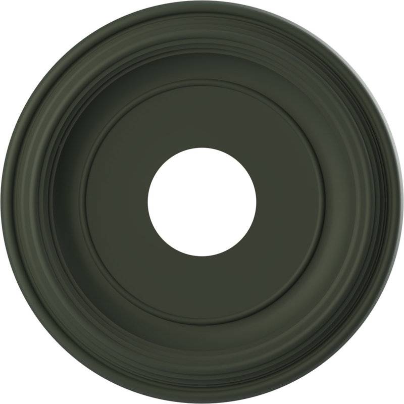 Traditional Traditional Thermoformed PVC Ceiling Medallion, 13" H x 13" W x 1.25" D, Metallic Silver Metallic