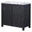 Organisateur de meuble-lavabo de salle de bain avec lavabo, ensemble d'armoire combinée, armoire de rangement pour salle de bain, espresso rétro (armoire)
