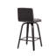Chaise de bar pivotante à dossier bas en fer et tissu gris et noir HomeRoots
