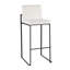 Ensemble de 2 tabourets de bar contemporains en velours à haut dossier avec structure en acier noir, chaises de comptoir à hauteur fixe pour îlot de cuisine-549088684