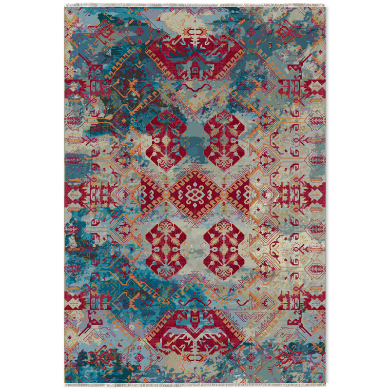 Tapis rectangulaire avec envers antidérapant Waniya, Tapis de couloir 4 pi x 8 pi 11 po