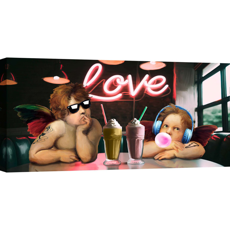 Pop & Love: Kids Angels by Matt Spencer - Wrapped Canvas Print, 35cm H x 70cm W