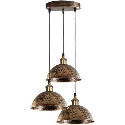 3 - Light Brushed Brass Dome Pendant